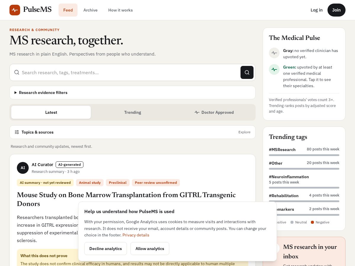 Landing-page snapshot of pulsems.net