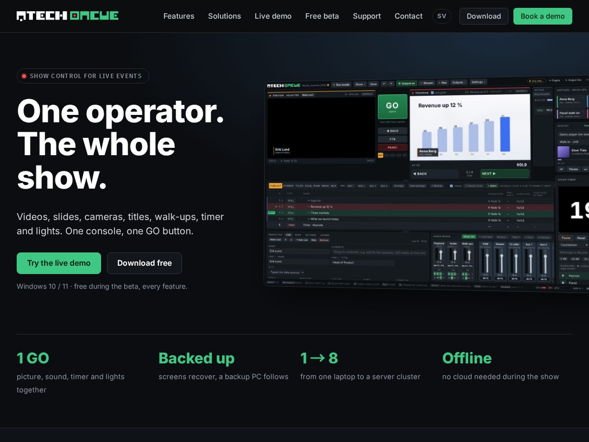 Landing-page snapshot of qtechoncue.com