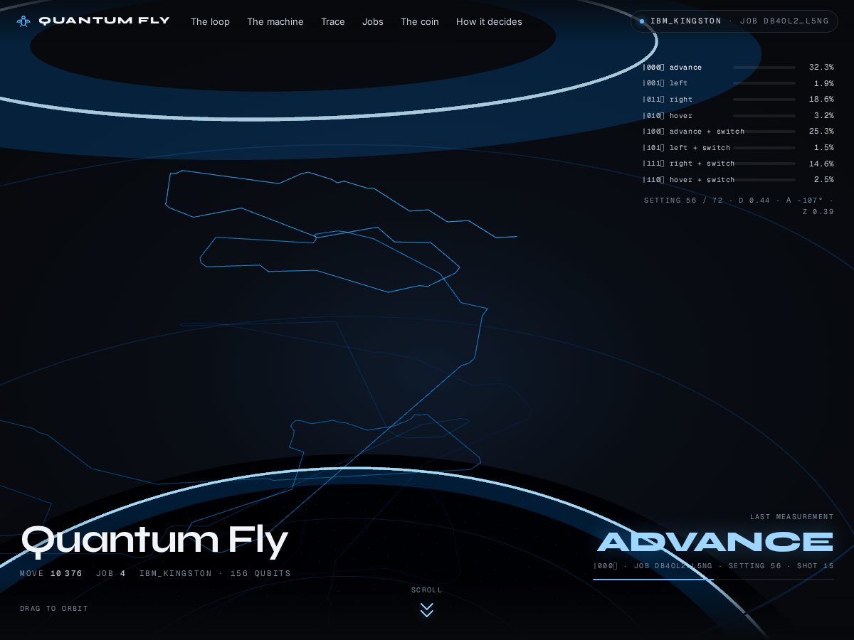 Landing-page snapshot of quantumfly.tech