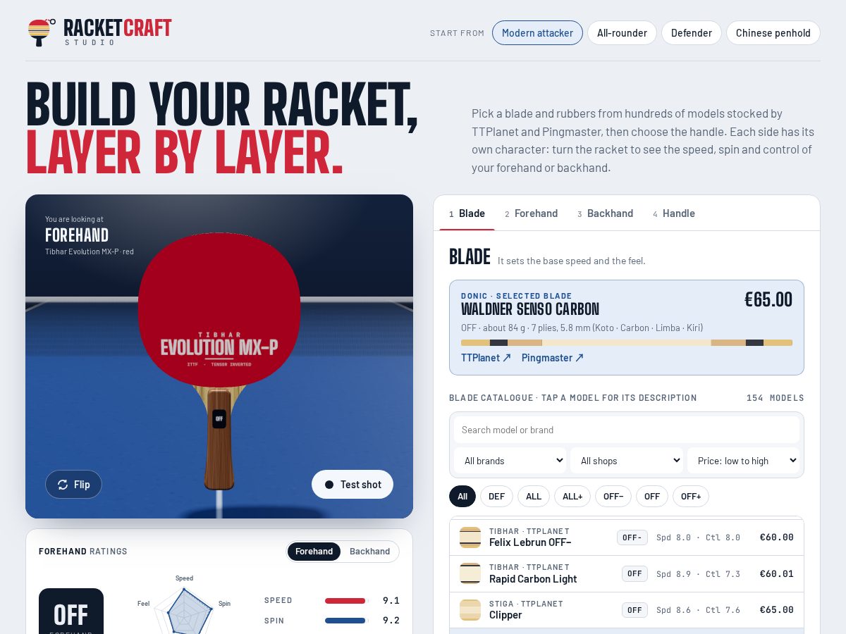 Landing-page snapshot of racketcraftstudio.com