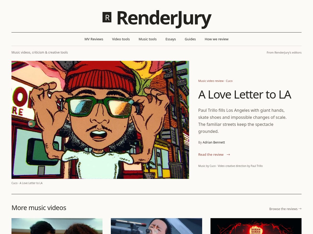 Landing-page snapshot of renderjury.com
