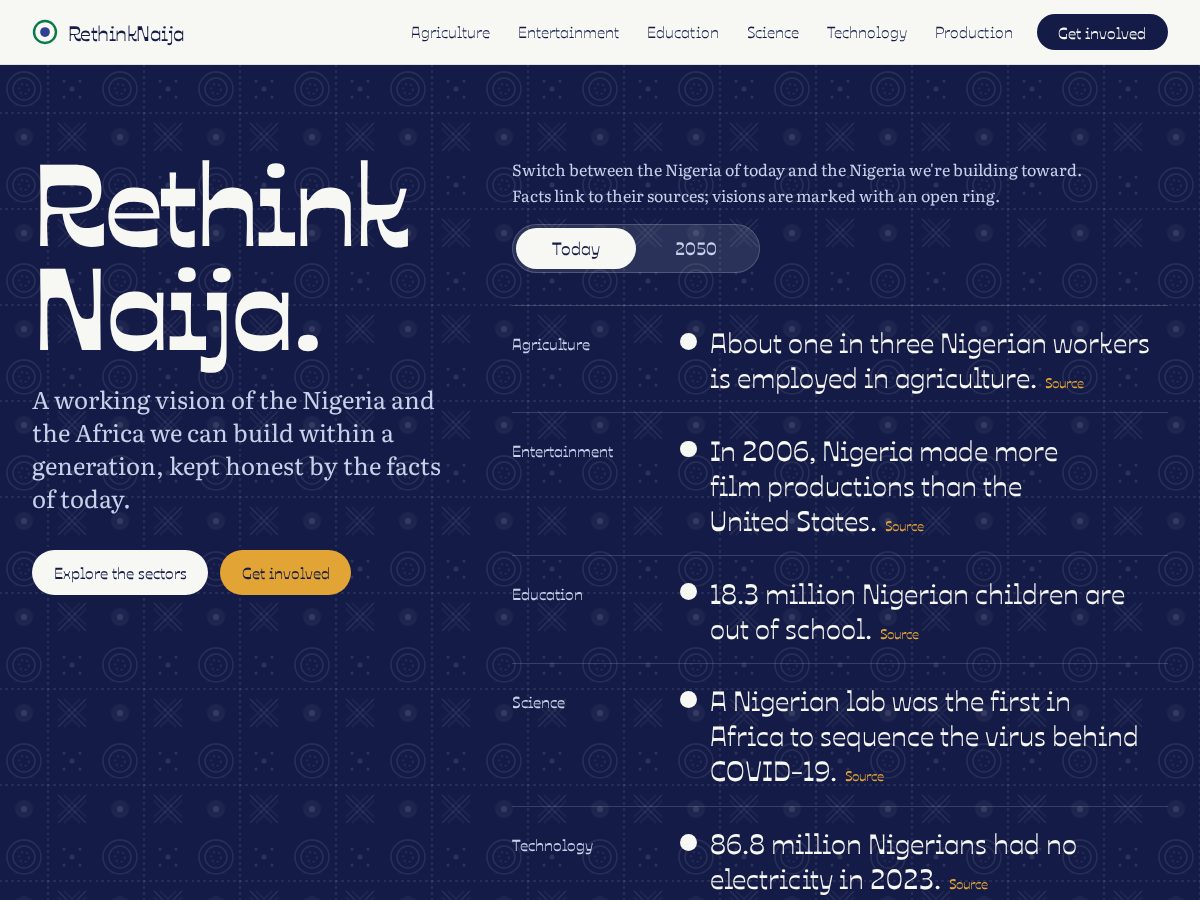Landing-page snapshot of rethinknaija.org