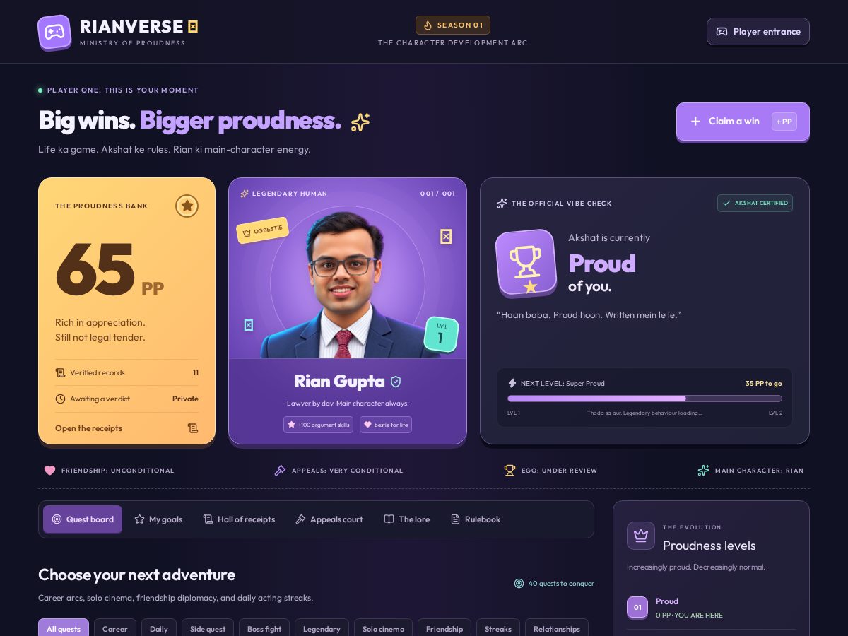 Landing-page snapshot of rianguptaproudnesspoints.shop
