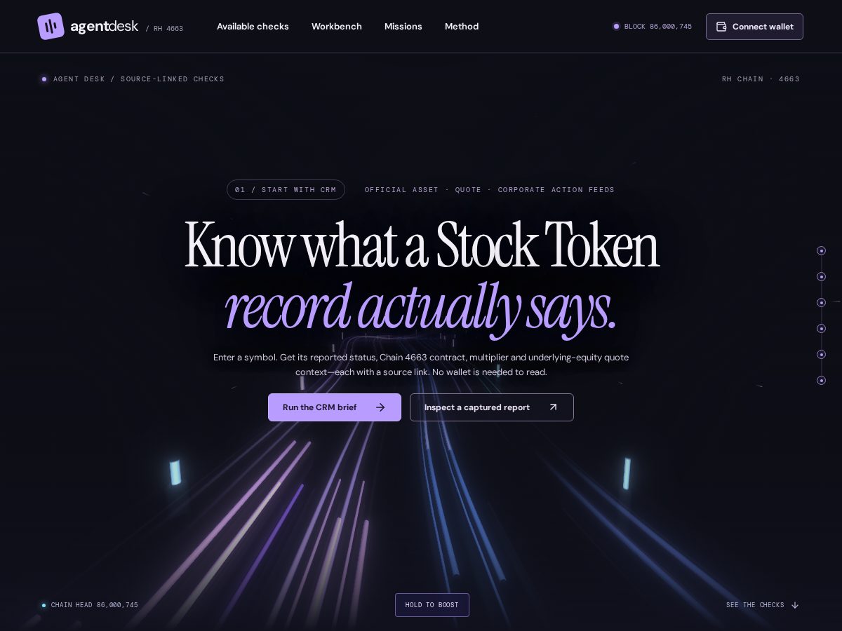 Landing-page snapshot of runthedesk.xyz