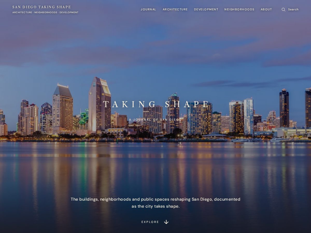 Landing-page snapshot of sandiegotakingshape.com
