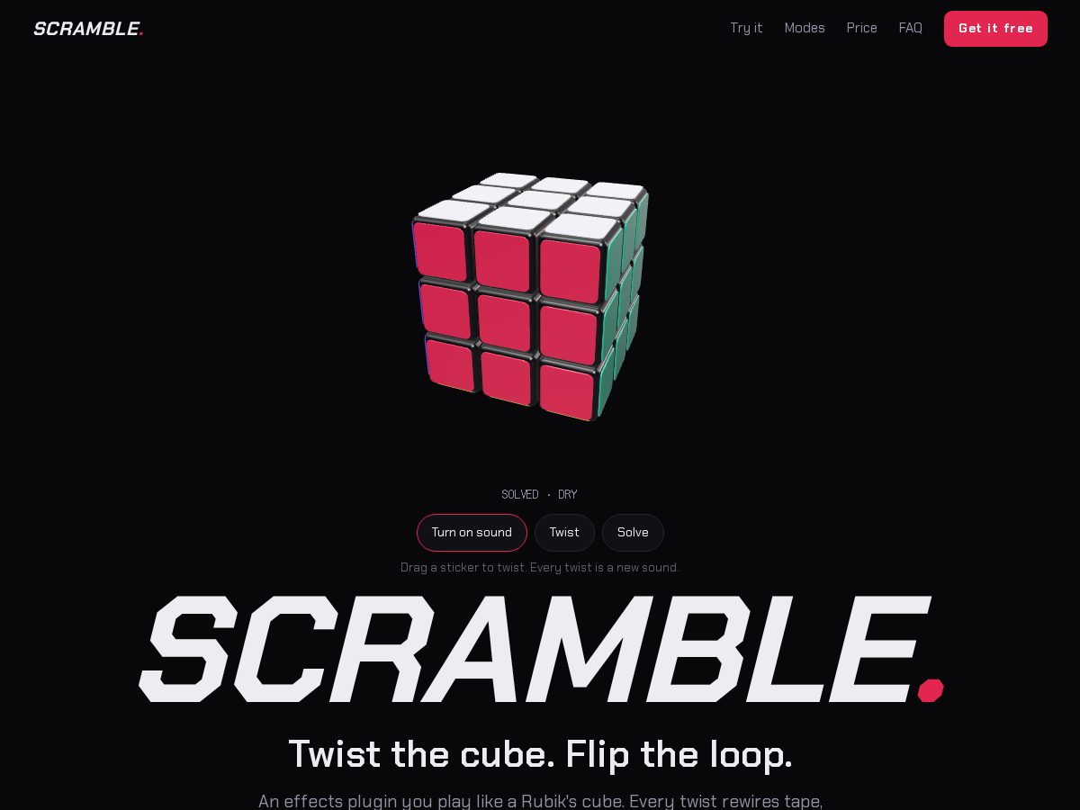 Landing-page snapshot of scrambleplugin.com