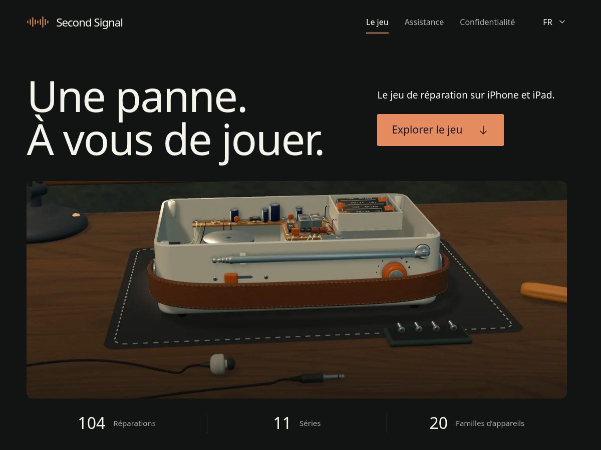 Landing-page snapshot of secondsignal-game.com