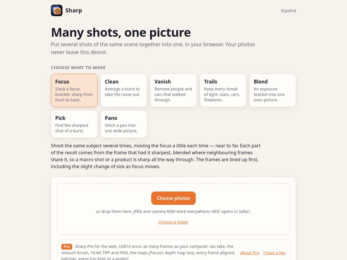 Landing-page snapshot of sharpmerge.com