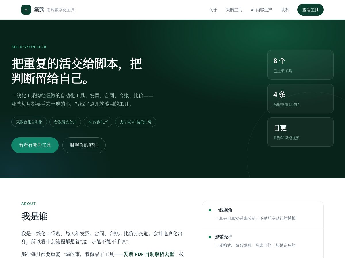 Landing-page snapshot of shengxunhub.com