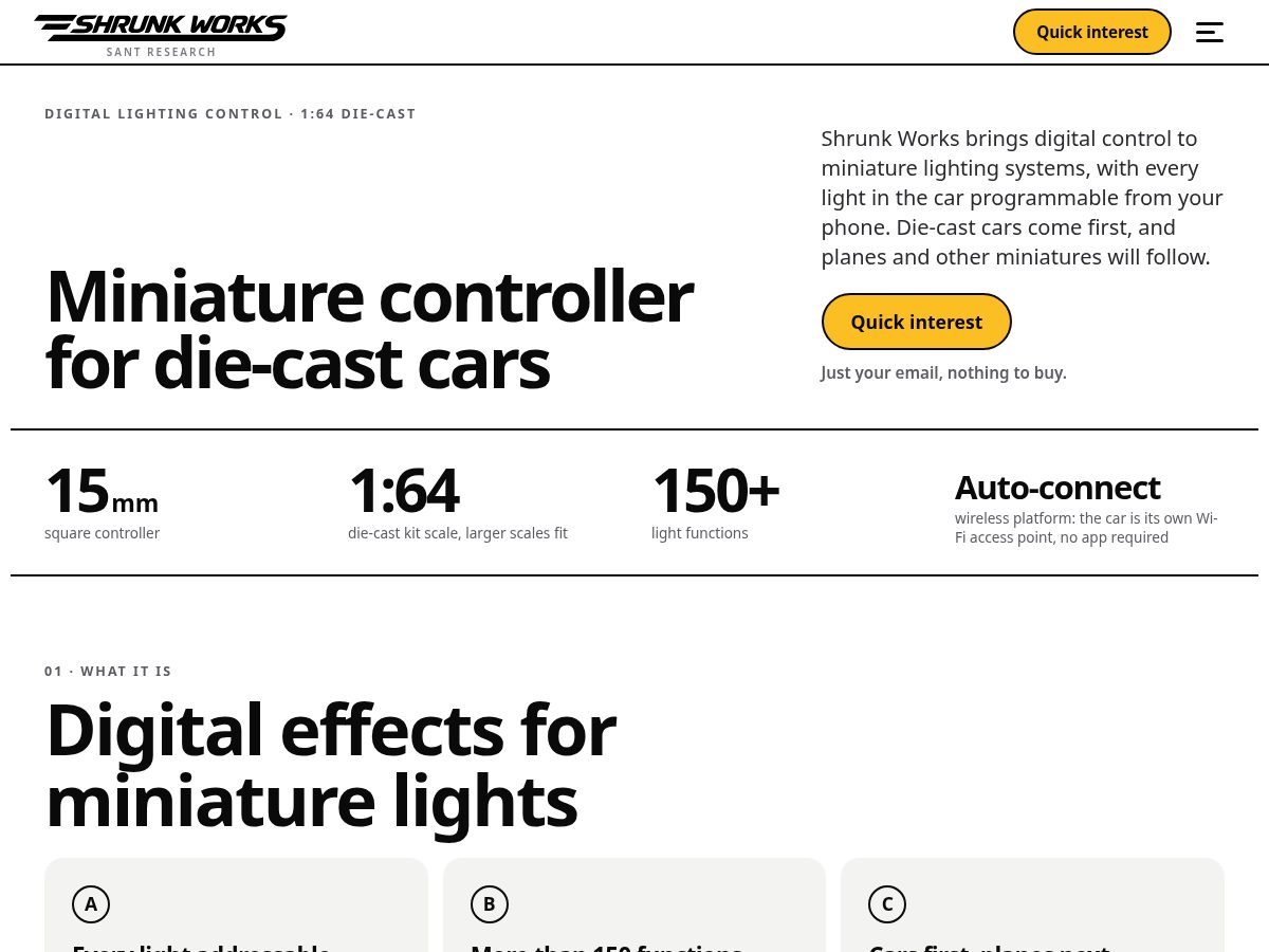 Landing-page snapshot of shrunk-works.com