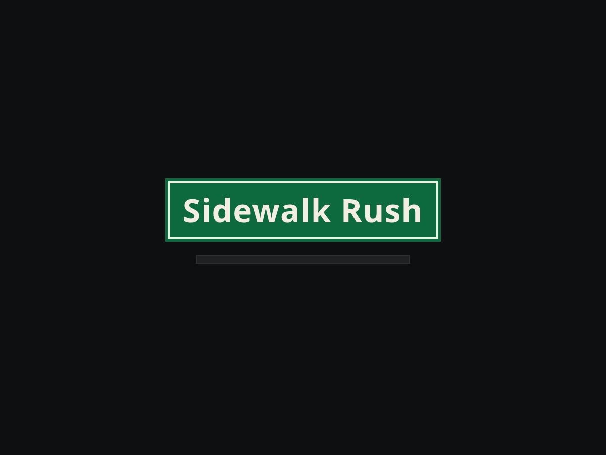 Landing-page snapshot of sidewalkrush.com