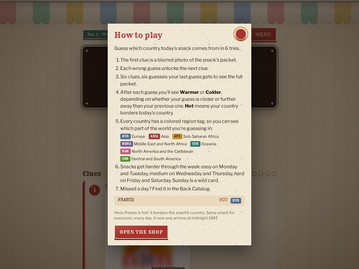 Landing-page snapshot of snacklegame.com