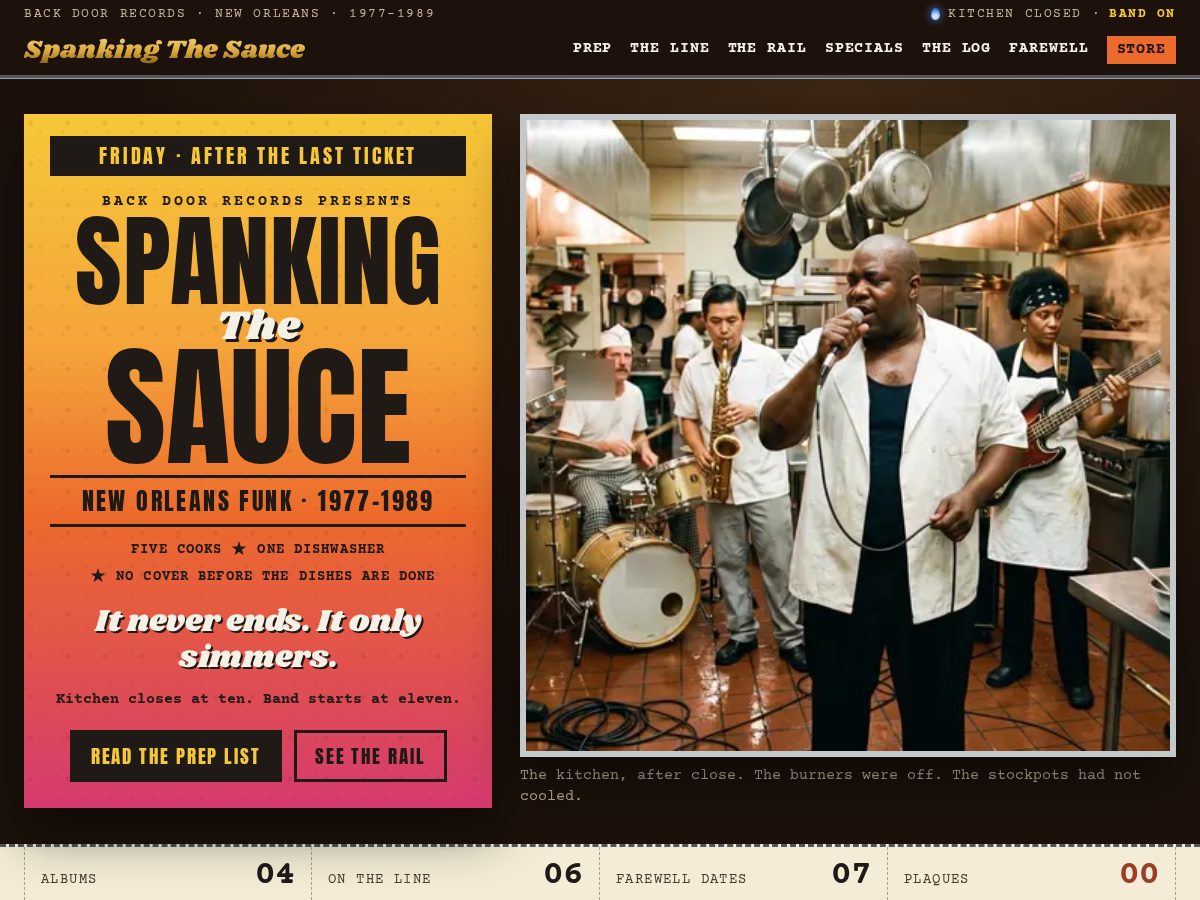 Landing-page snapshot of spankingthesauce.com