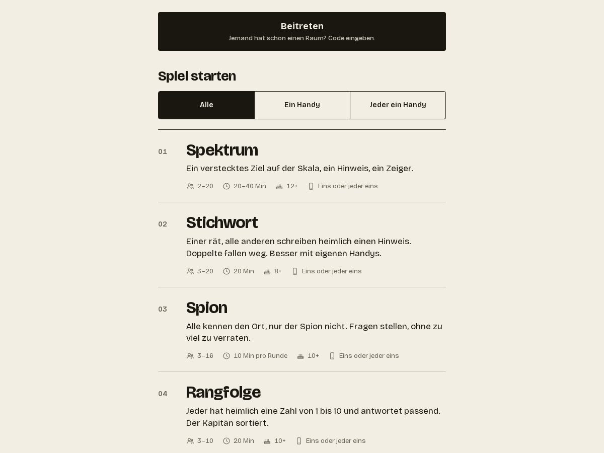 Landing-page snapshot of spielt.org