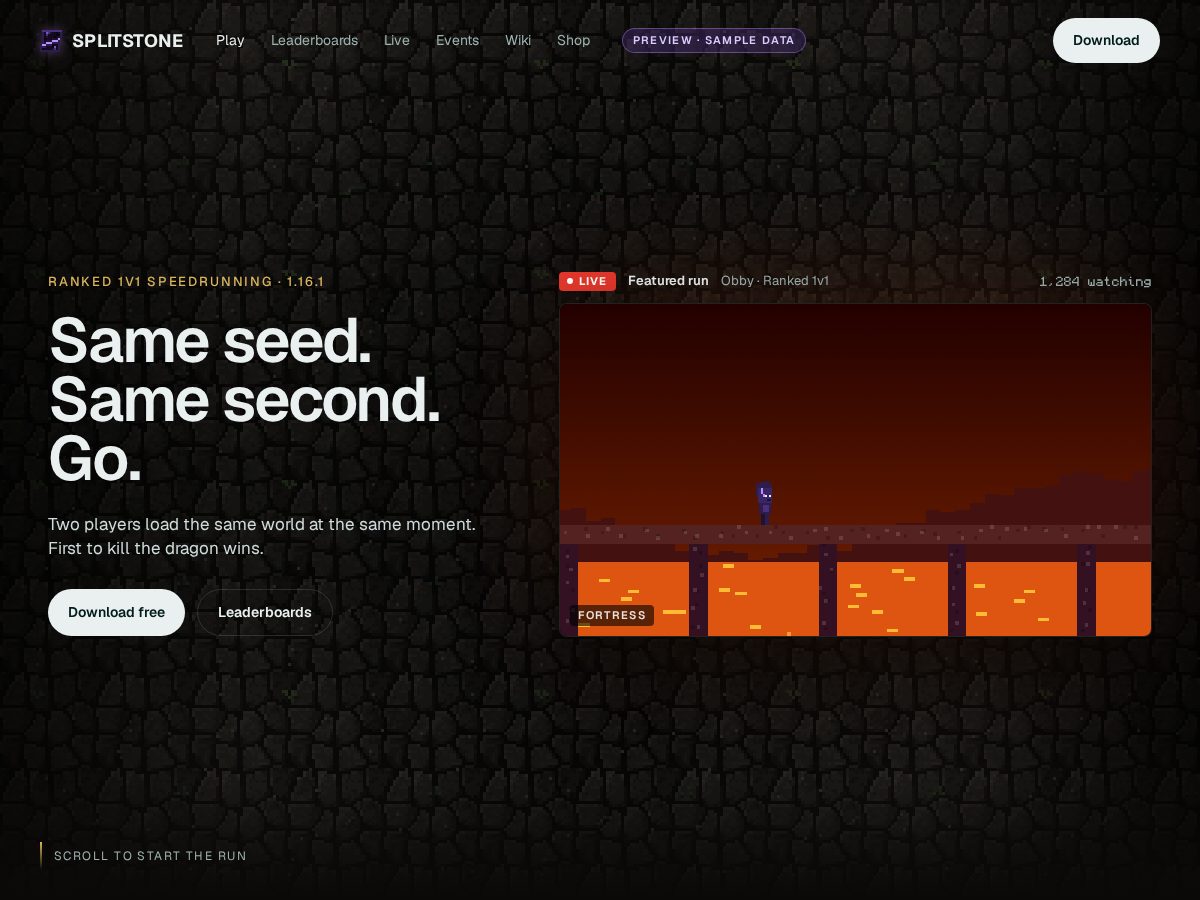 Landing-page snapshot of splitstonemc.com