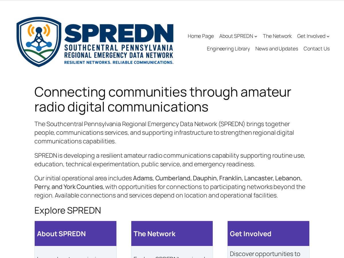 Landing-page snapshot of spredn.net