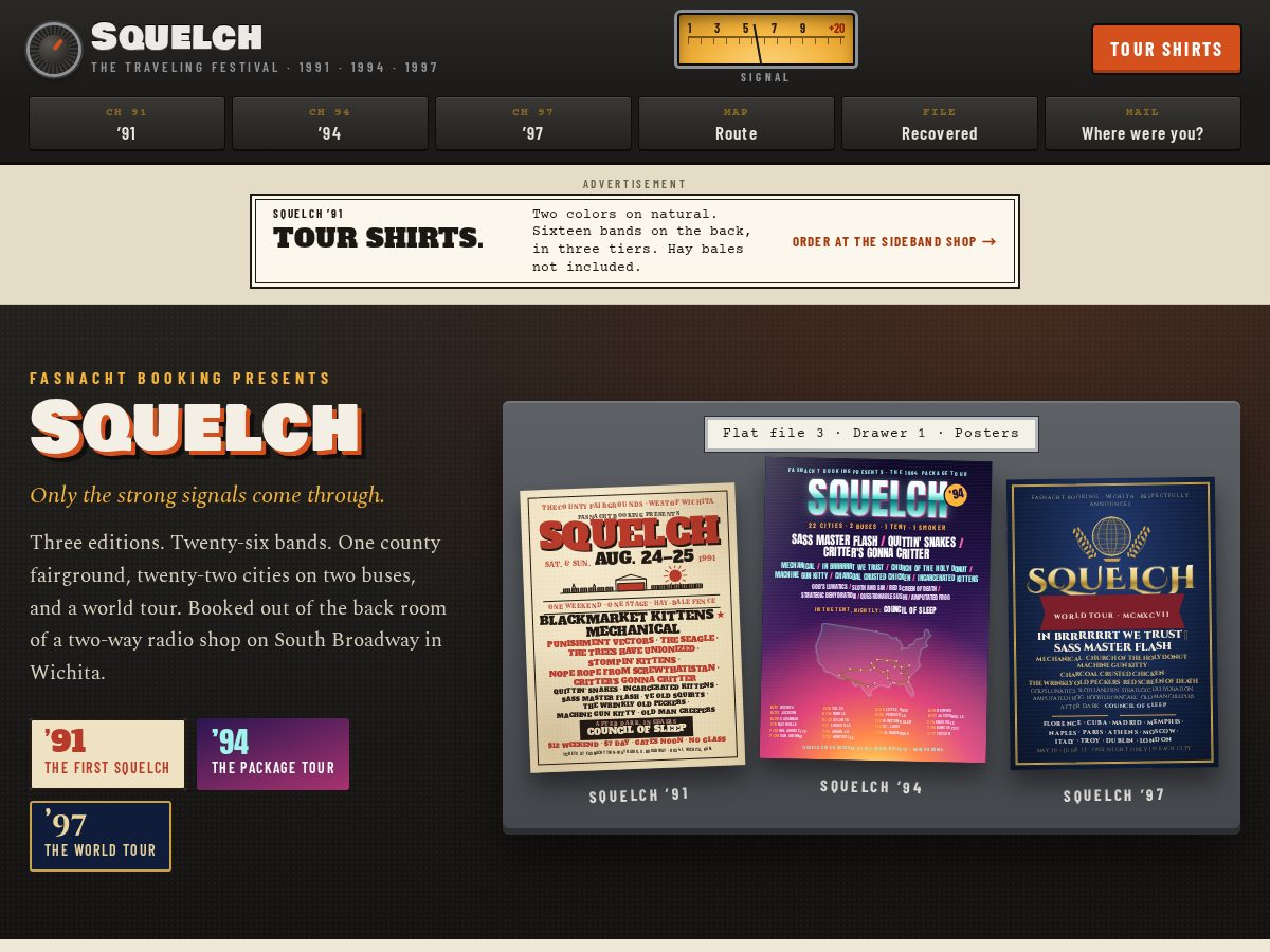 Landing-page snapshot of squelchfest.com