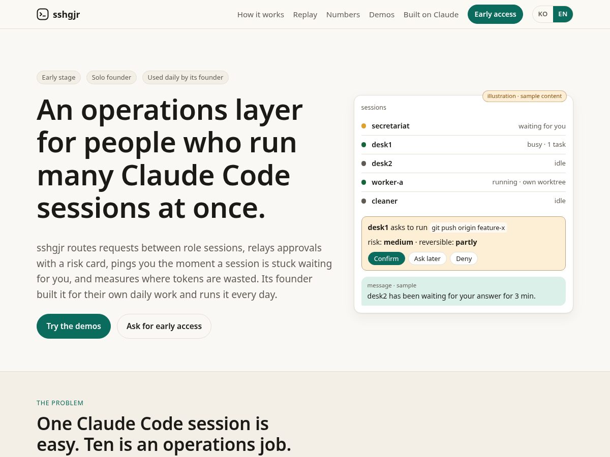 Landing-page snapshot of sshgjr.com