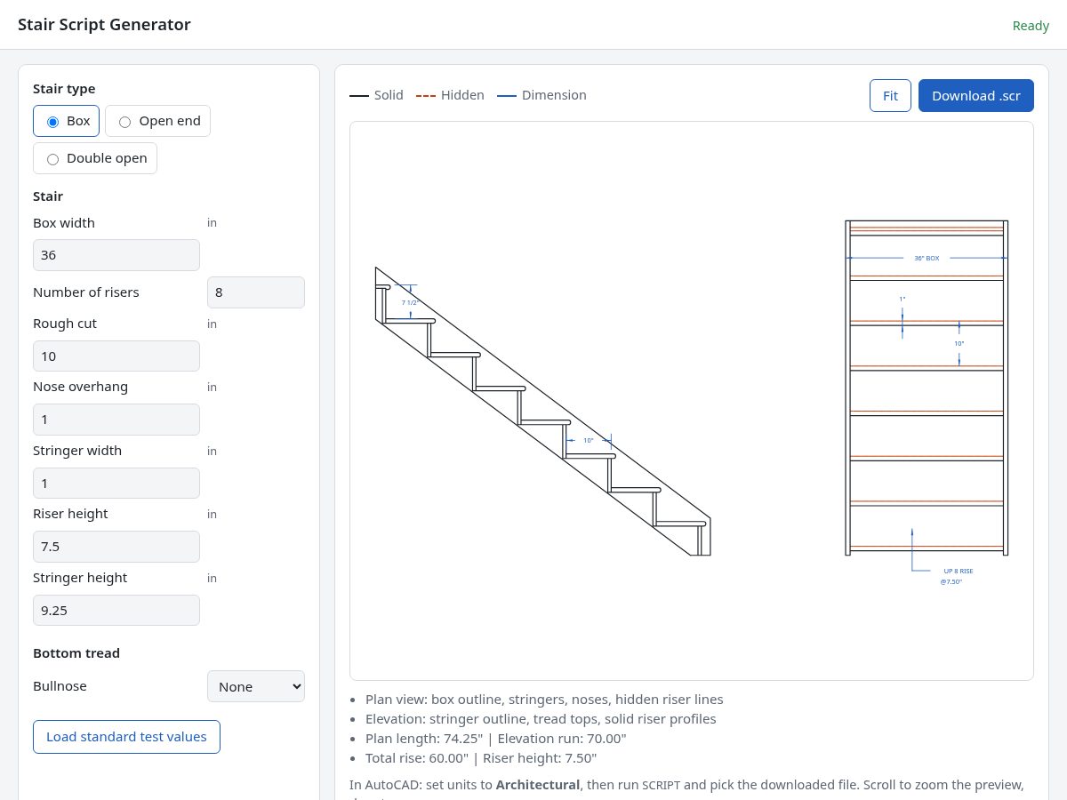 Landing-page snapshot of stairscript.com