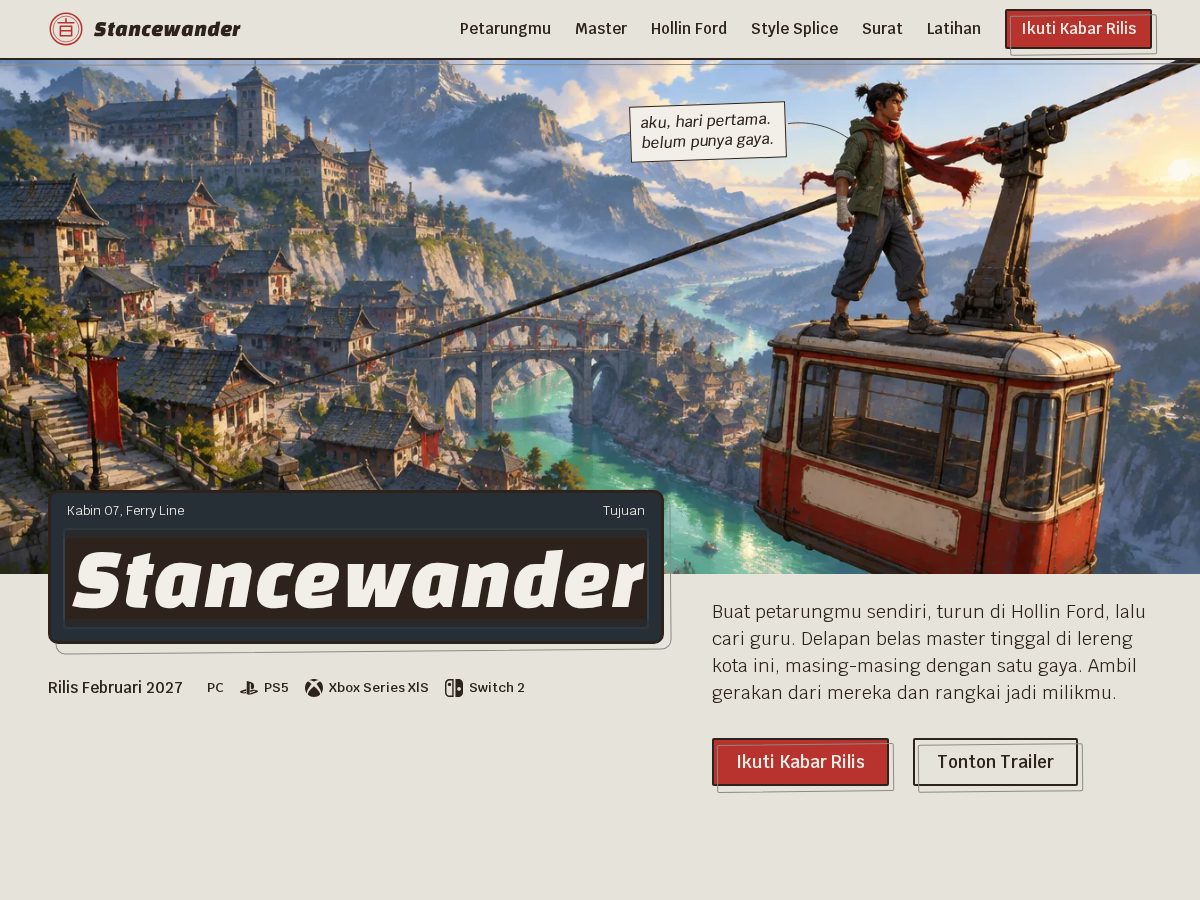 Landing-page snapshot of stancewander.com