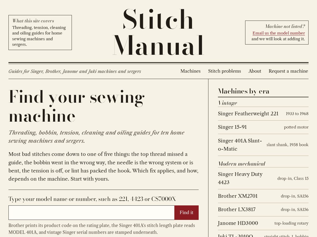 Landing-page snapshot of stitchmanual.com