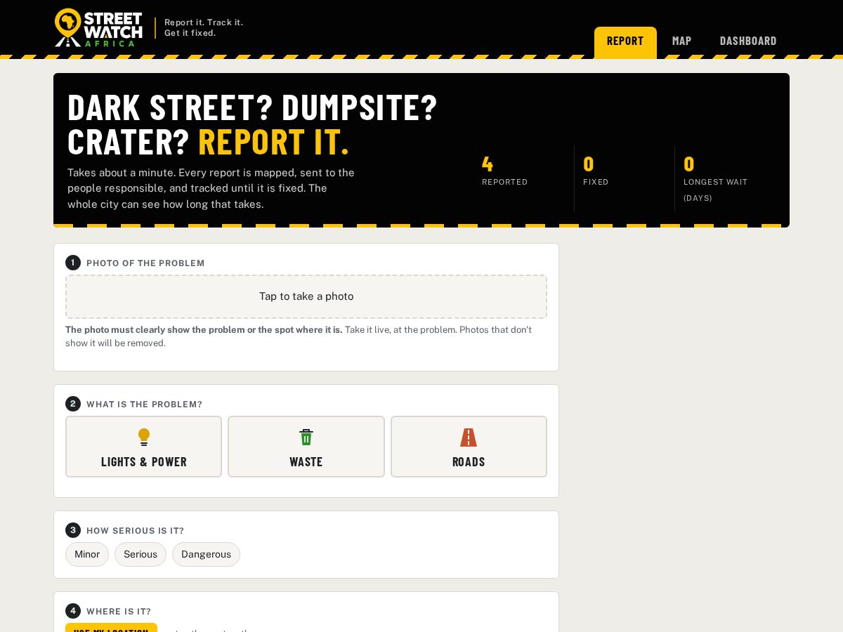 Landing-page snapshot of streetwatchafrica.com