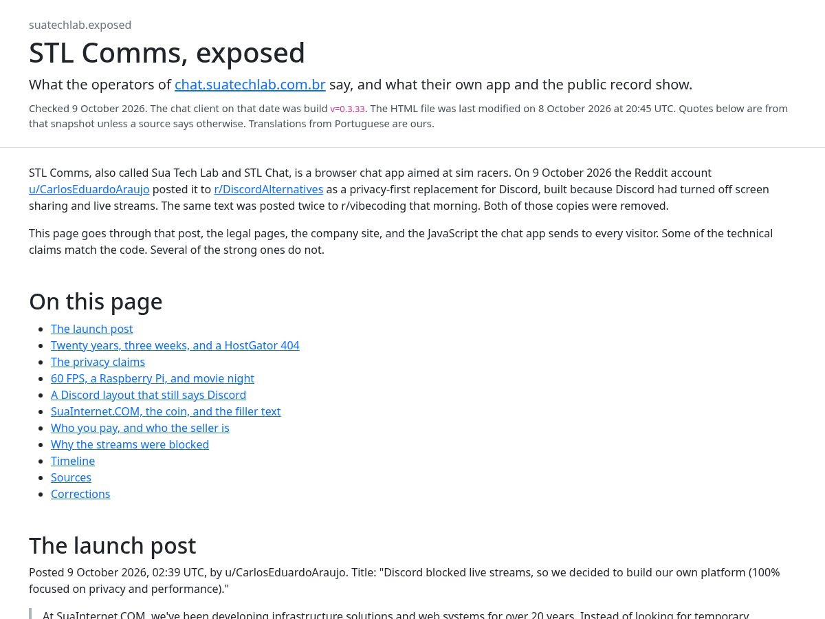 Landing-page snapshot of suatechlab.exposed