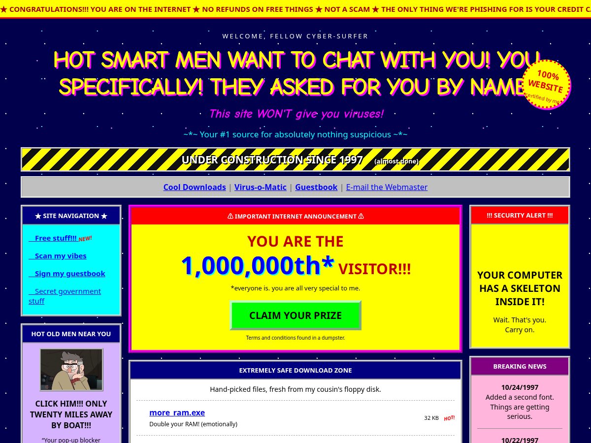 Landing-page snapshot of suspiciouslinktomalwaresite.com