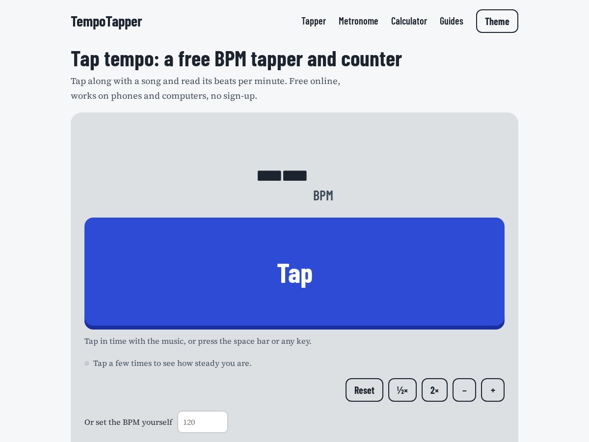 Landing-page snapshot of tempotapper.org