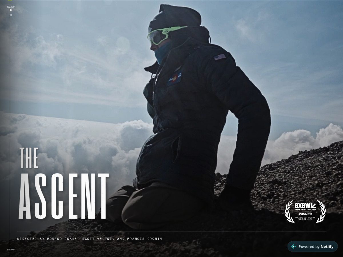 Landing-page snapshot of theascentfilm.com