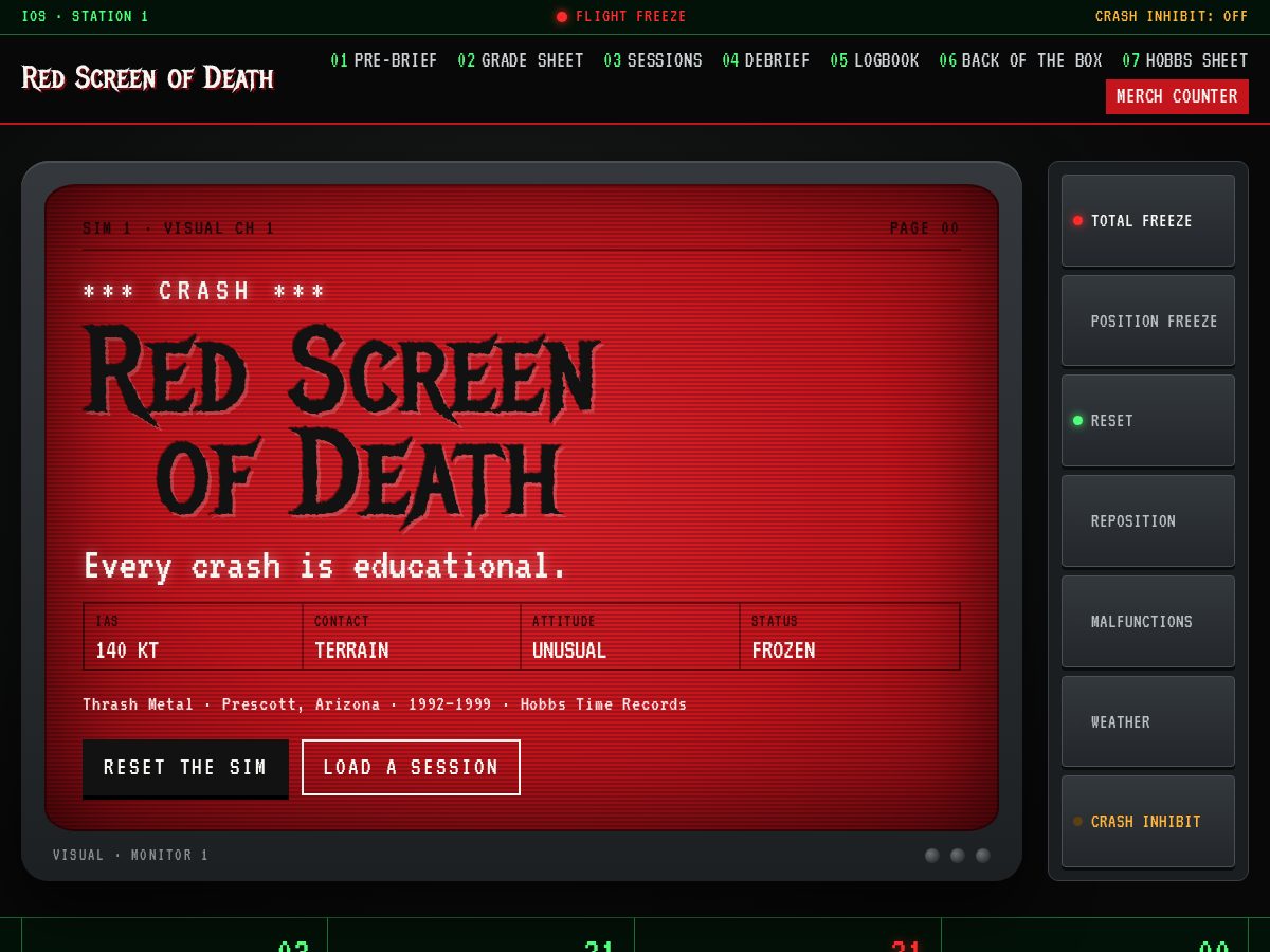 Landing-page snapshot of theredscreenofdeath.com