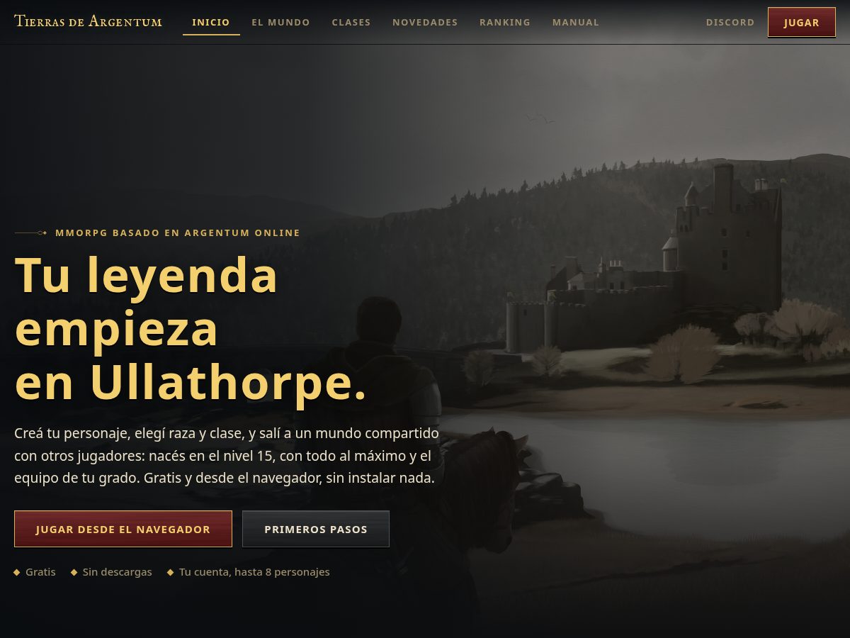 Landing-page snapshot of tierrasdeargentum.com