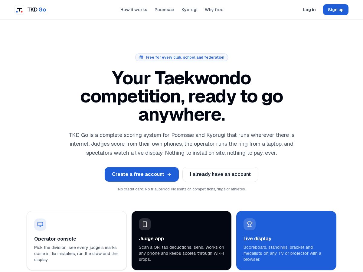 Landing-page snapshot of tkdgo.net