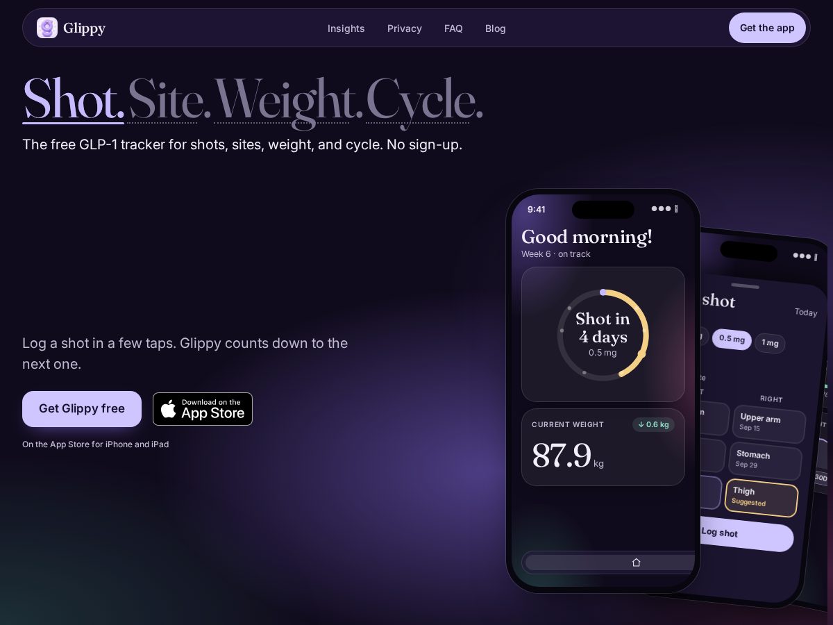 Landing-page snapshot of tryglippy.com