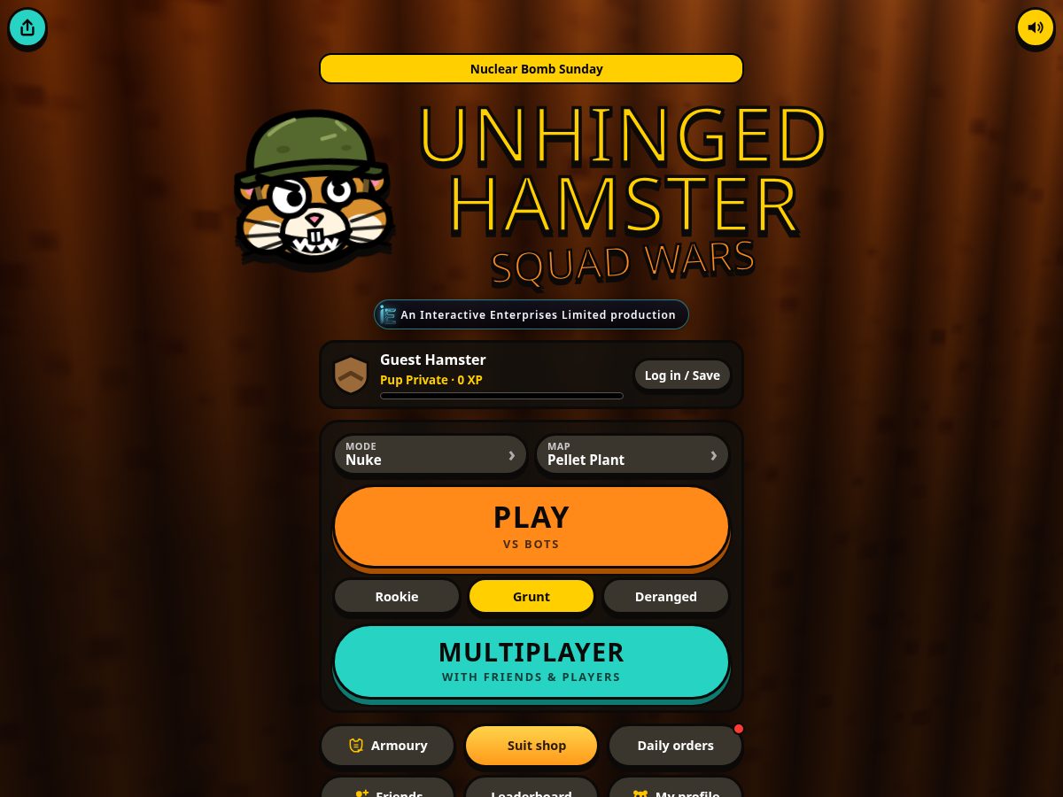Landing-page snapshot of unhingedhamster.com