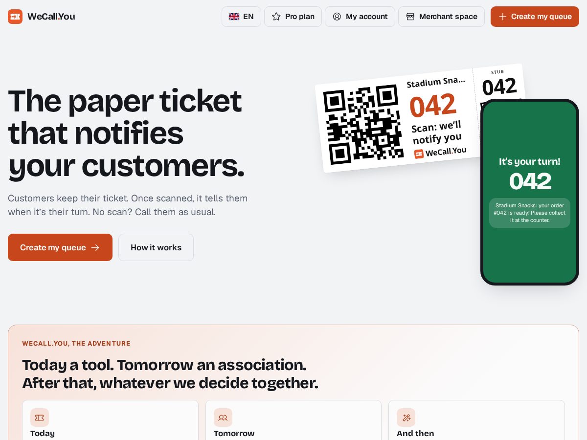 Landing-page snapshot of wecall.you