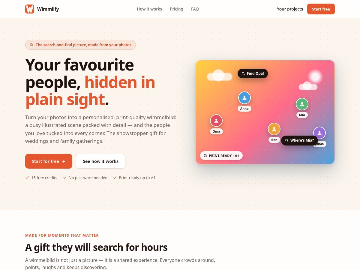 Landing-page snapshot of wimmlify.com