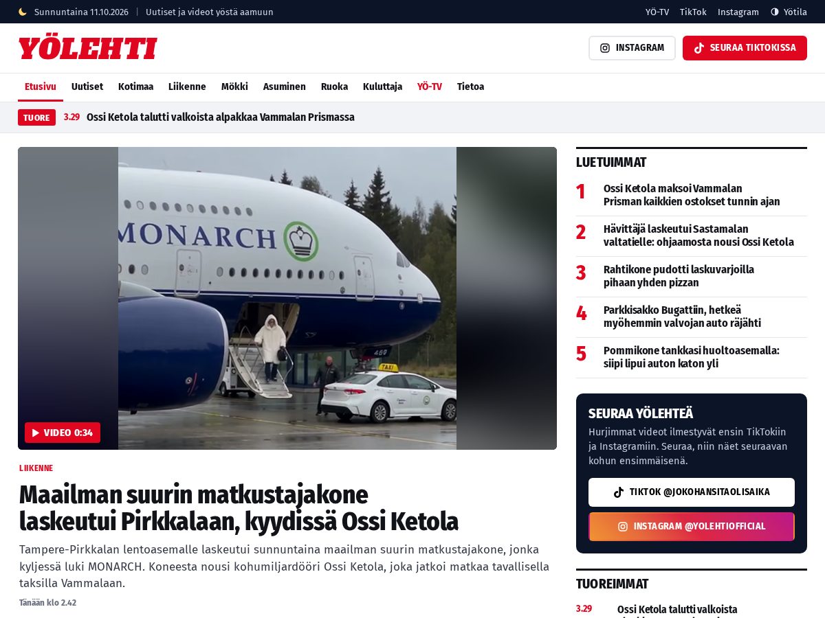 Landing-page snapshot of xn--ylehti-wxa.com