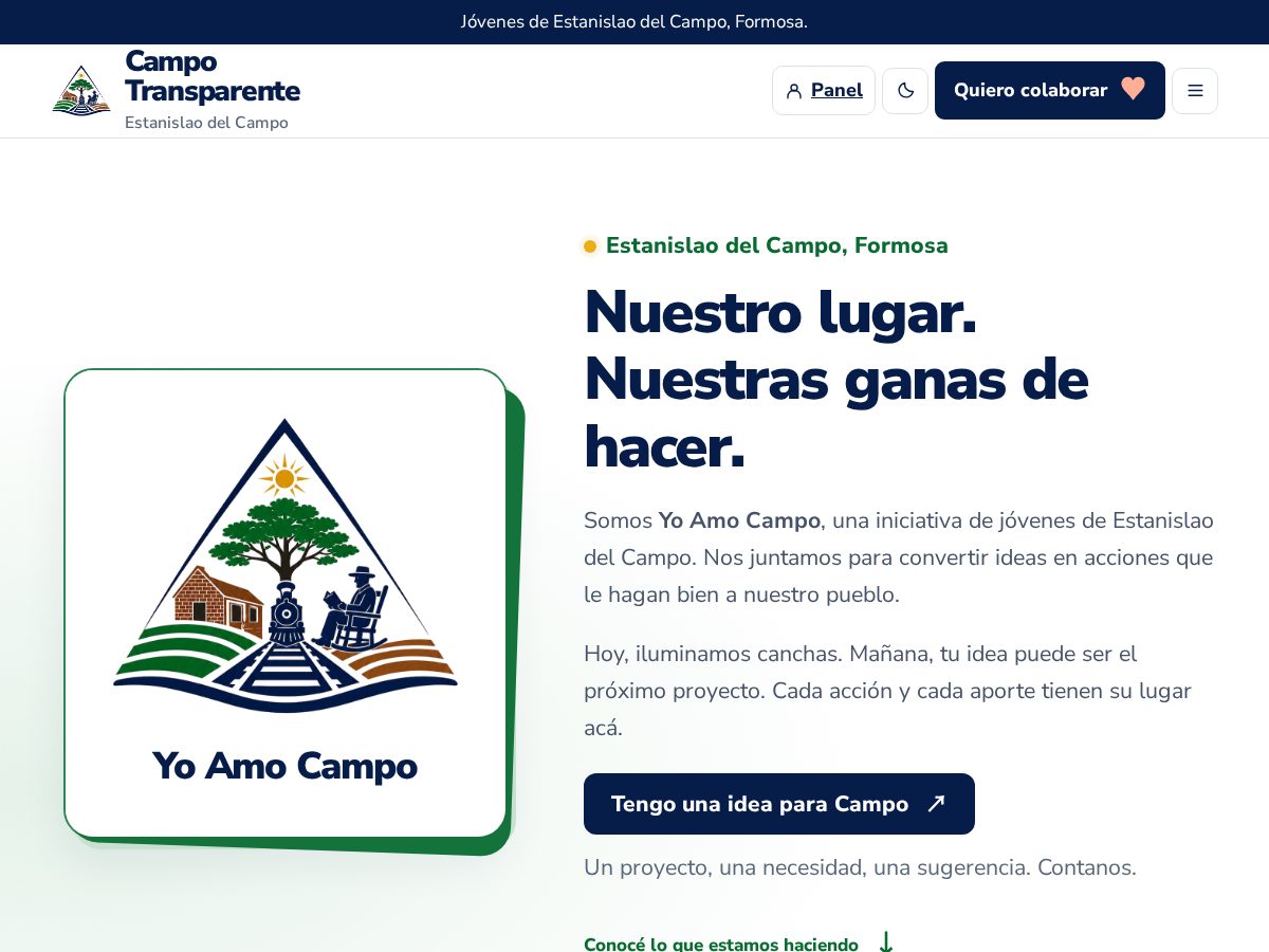 Landing-page snapshot of yoamocampo.org