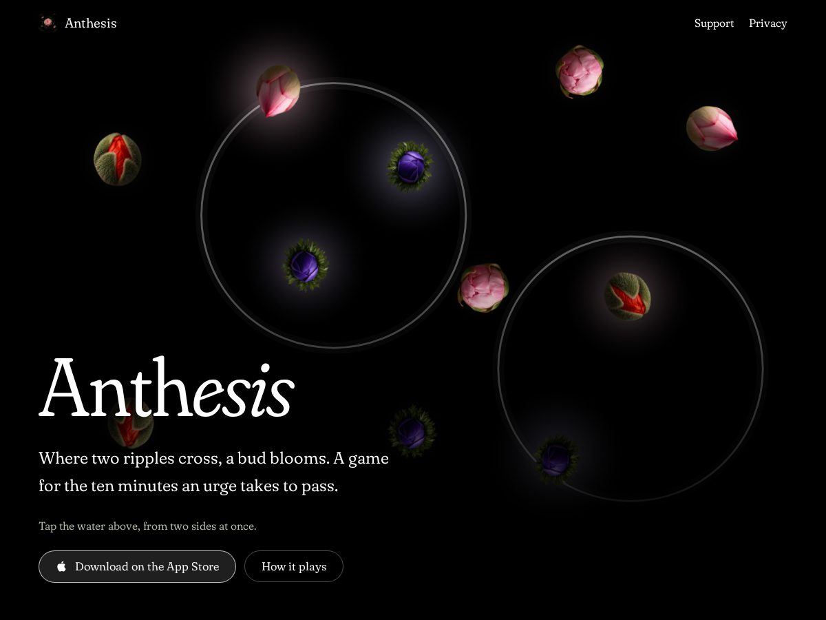 Landing-page snapshot of anthesis.app