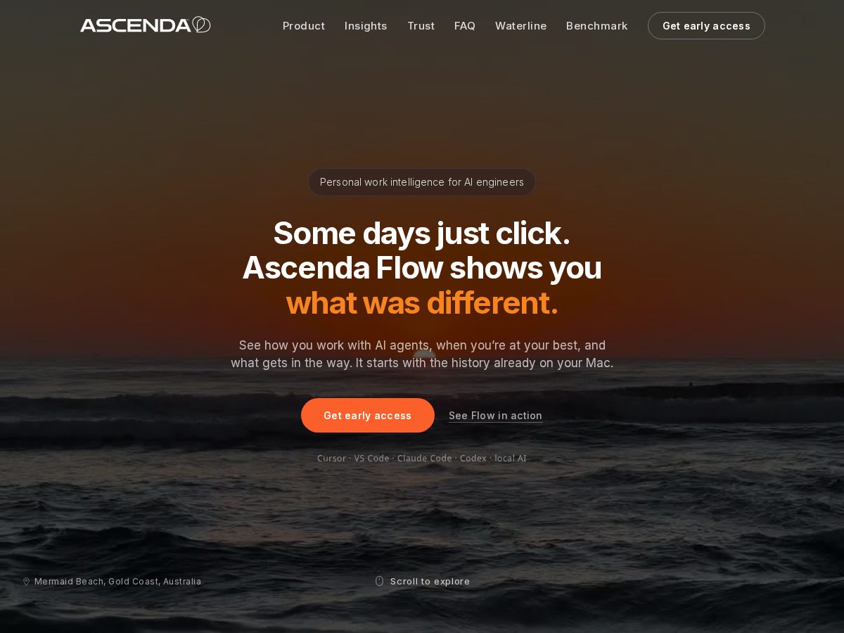 Landing-page snapshot of ascendaflow.app