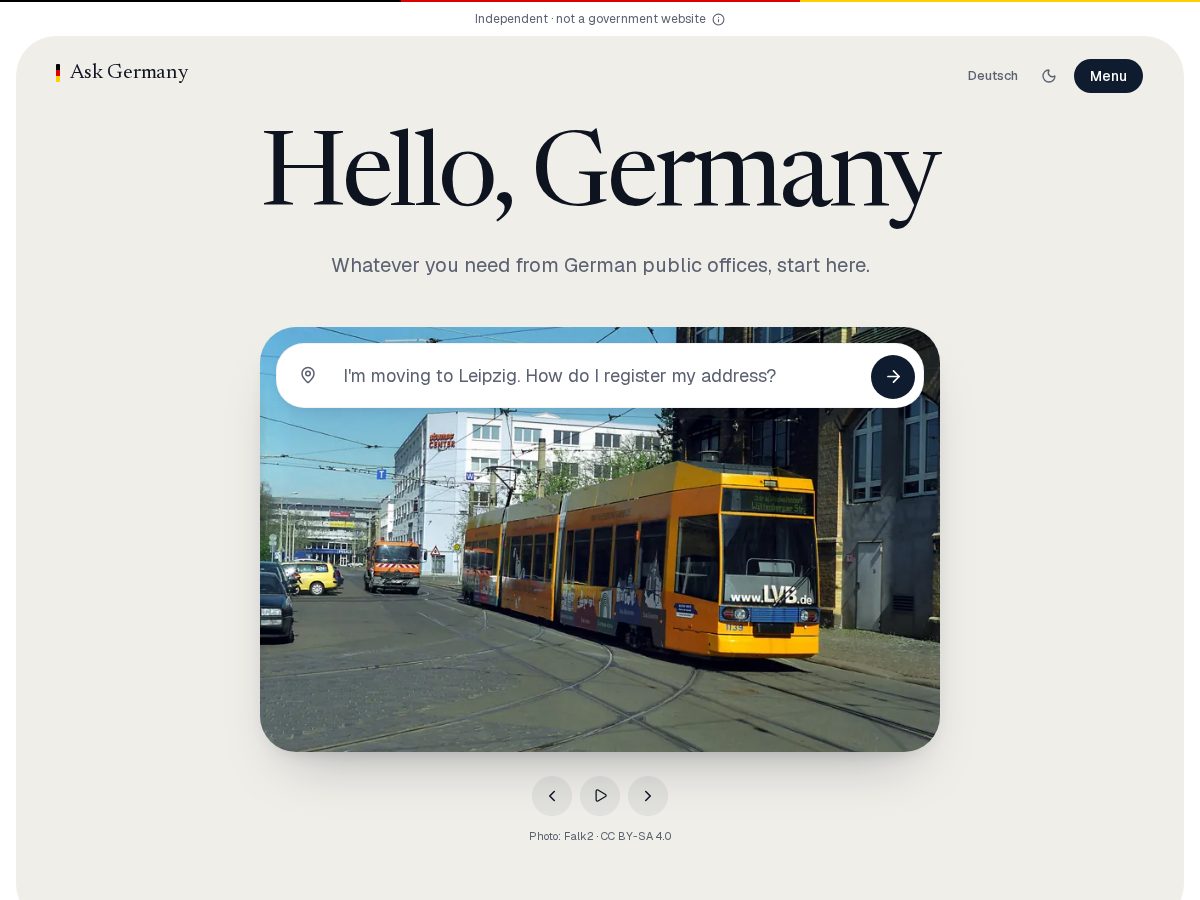 Landing-page snapshot of askgermany.live