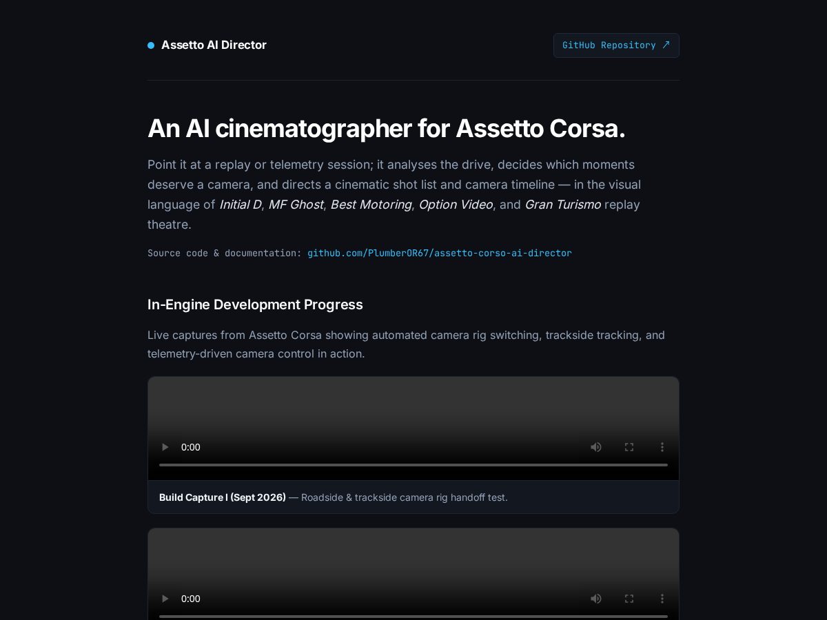 Landing-page snapshot of assettodirector.live
