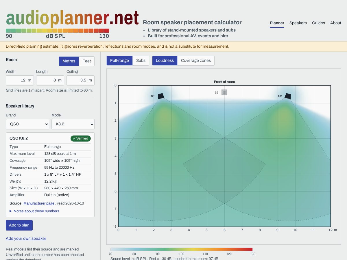 Landing-page snapshot of audioplanner.net