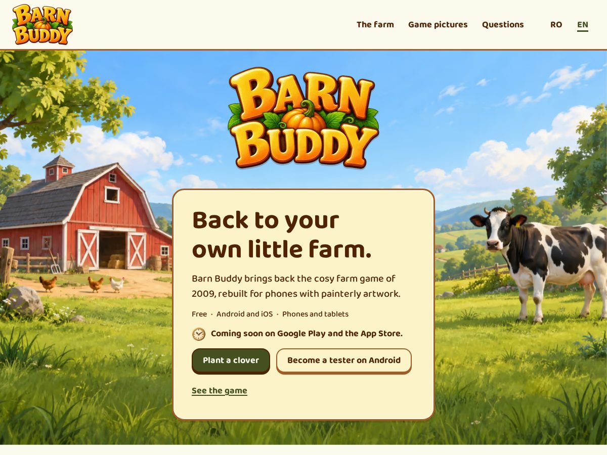 Landing-page snapshot of barnbuddy.site