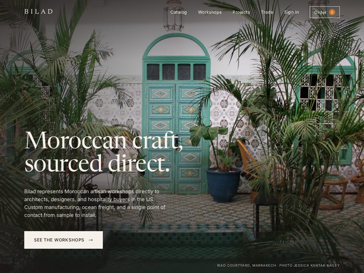 Landing-page snapshot of bilad.studio
