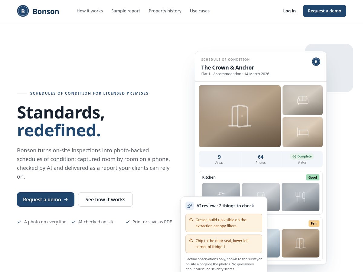 Landing-page snapshot of bonson.app