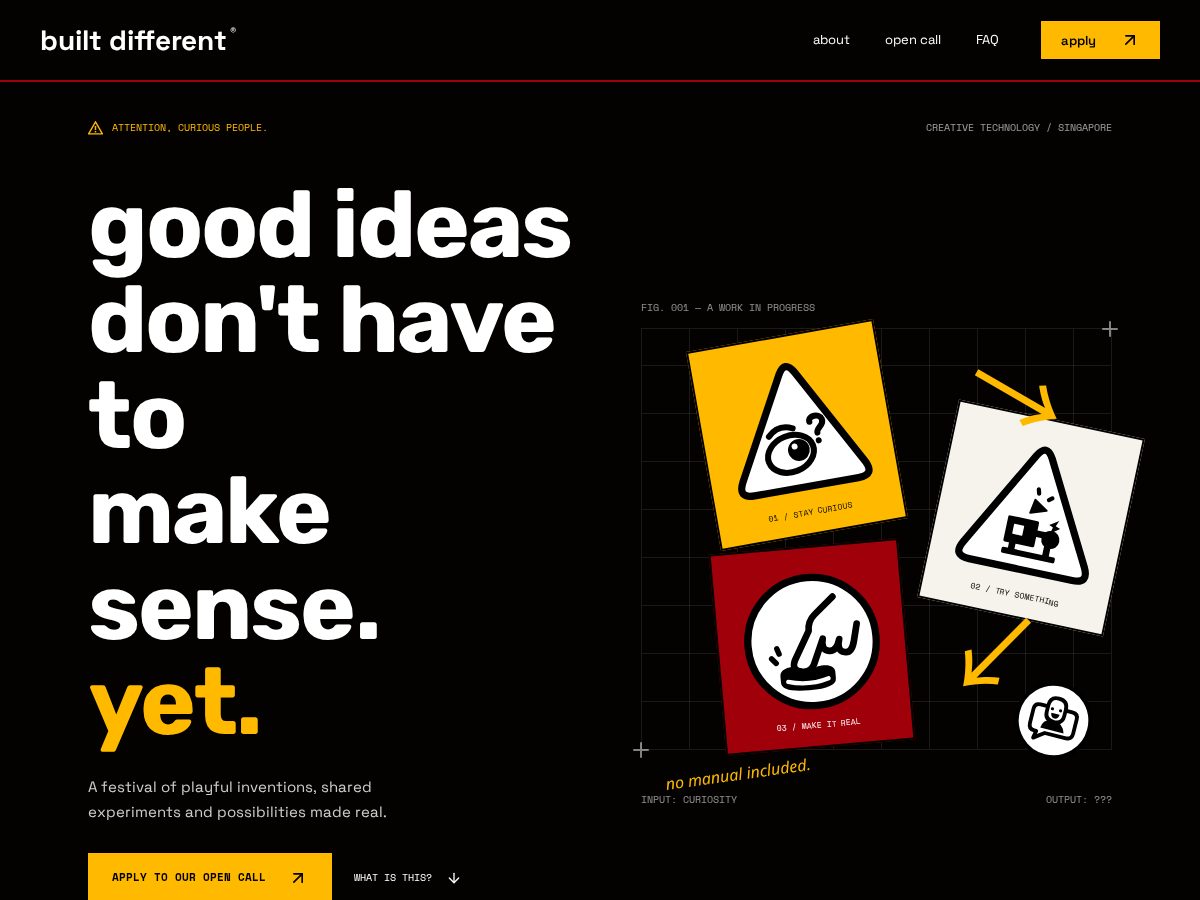 Landing-page snapshot of builtdifferent.rocks