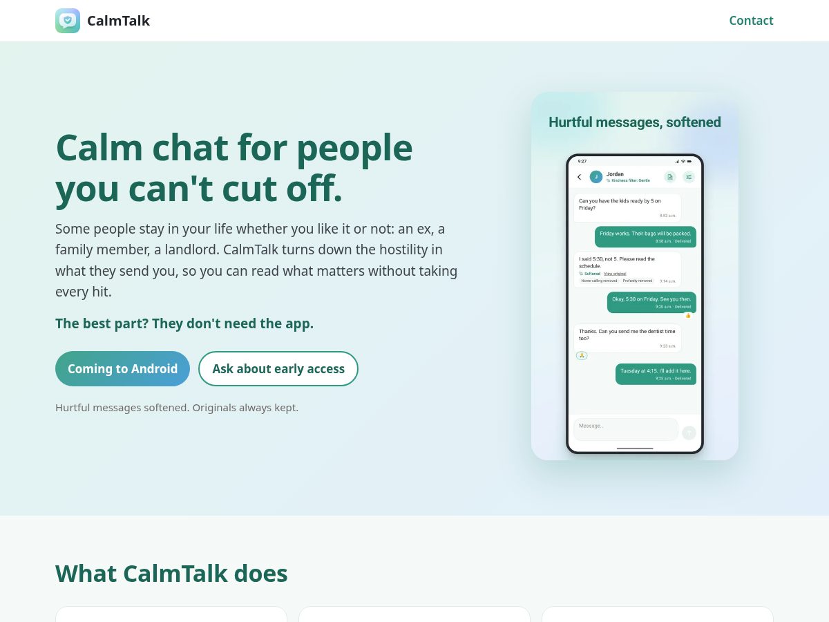 Landing-page snapshot of calmtalk.app