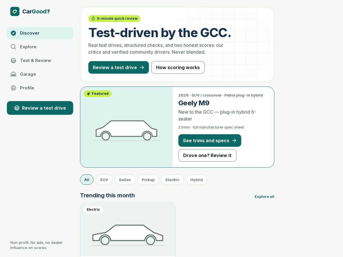 Landing-page snapshot of cargood.fyi